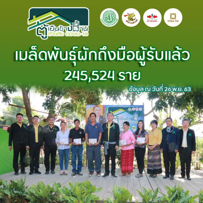 เฉลิมชัยฯ เผยแจกเมล็ดผักแล้ว 81.84% จากโครงการตู้เย็นข้างบ้านต้านภัย COVID-19