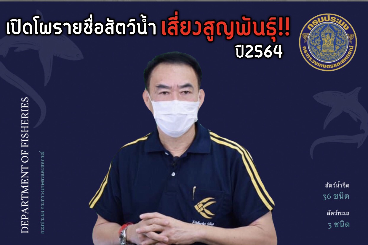 กรมประมงเปิดโผสัตว์น้ำประจำถิ่นหายากและใกล้สูญพันธุ์ 39 ชนิด ปี 64 เร่งเดินหน้าเพาะ ขยาย ปล่อย ภายใต้โครงการอนุรักษ์ฯ 