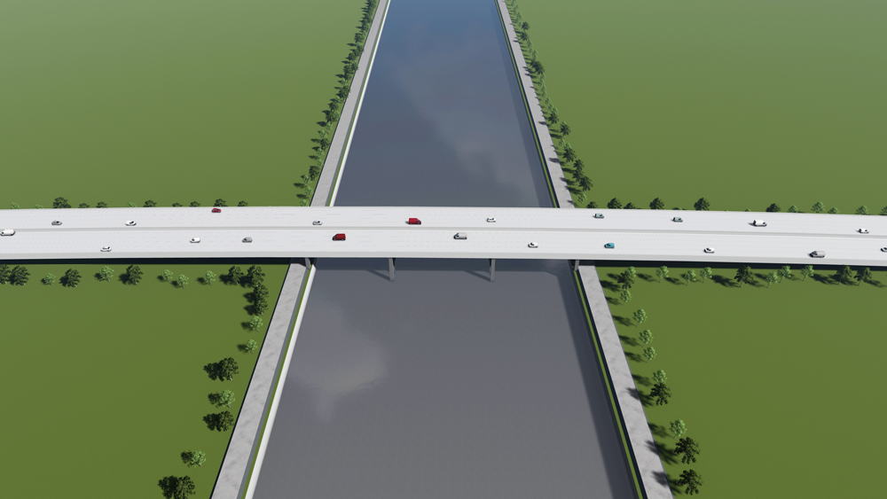 โครงการคลองระบายน้ำหลากป่าสัก-อ่าวไทย สะพานถนนมอเตอร์เวย์