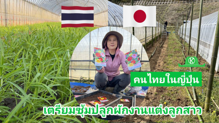 คนไทยในญี่ปุ่นเตรียมสร้างซุ้มผักและดอกไม้เพื่องานแต่งลูกสาวที่เมืองชิบะ