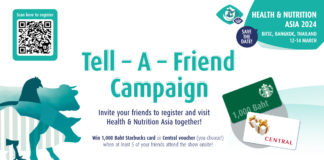 หากธุรกิจของคุณเกี่ยวข้องกับสุขภาพ โภชนาการ อาหารสัตว์ นี่คืองานแสดงสินค้าที่คุณไม่ควรพลาด!! Health & Nutrition Asia 2024 | 12-14 มีนาคม 2567 ตั้งแต่เวลา 10:00-18:00 น. ณ EH 100-102 BITEC กรุงเทพฯ