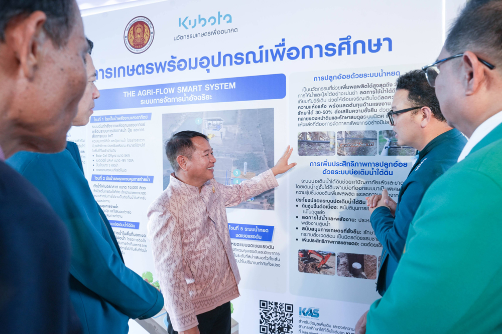 “สยามคูโบต้า” ตอกย้ำโซลูชัน KAS เดินหน้าเสริมทักษะเกษตรยุคใหม่อย่างยั่งยืน
ด้วยระบบน้ำอัจฉริยะ “The Agri Flow Smart System” หนุนองค์ความรู้วิทยาลัยเกษตรและเทคโนโลยีบุรีรัมย์