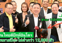 ส่งออกไก่พื้นเมืองมีชีวิตล็อตแรกไปอินโดนีเซีย เปิดประตูการค้าให้แก่สินค้าเกษตรมูลค่าสูงของไทยหลังมีแนวโน้ม ไก่สายพันธุ์พื้นเมือง ไทยได้รับความนิยมด้านกีฬาและวัฒนธรรม