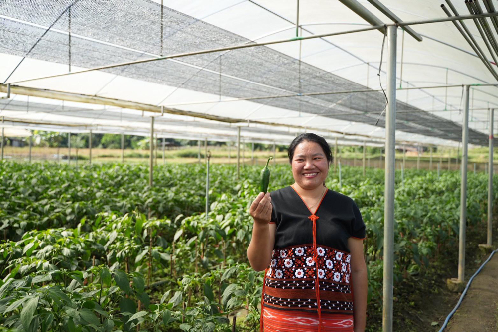 นางสาวพิสมัย พฤกษาฉิมพลี สมาชิกกลุ่มวิสาหกิจผักปลอดภัยบ้านห้วยตอง