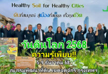 กรมพัฒนาที่ดินเปิดบ้าน “วันดินโลก 2568” ชูแนวคิด “ดินที่สมบูรณ์ สู่เมืองที่สมดุล เกื้อกูลชีวิต” อธิบดี พด. “ดร.สุมิตรา“ พาเที่ยวงาน “วันดินโลก 2568” ชูแนวคิด “ดินที่สมบูรณ์ สู่เมืองที่สมดุล เกื้อกูลชีวิต”