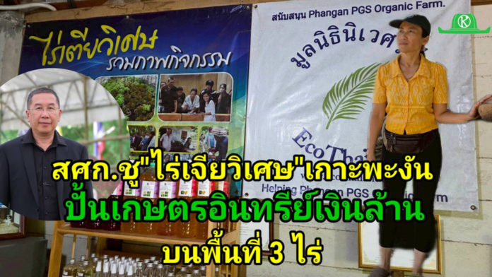 สศก. เปิดสูตรลับ 'ไร่เตียวิเศษ' ปั้นเกษตรอินทรีย์เงินล้าน! บนพื้นที่ 3 ไร่ สศก. ชูโมเดล “ไร่เตียวิเศษ” เกาะพะงัน ธุรกิจเกษตรอินทรีย์แบบ Demand-led ใช้ Zero Waste ยกระดับผลิตภาพ ลดต้นทุน 36% สร้างรายได้ 1.28 ล้านบาท/ปี เสริมเสถียรภาพการเงินด้วยรายได้หลายทาง