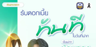 ธ.ก.ส. ชวนฝากเงินกับ “เงินฝากช้อนทอง” รับดอกเบี้ยล่วงหน้าทันที ร้อยละ 1.15 ต่อปี