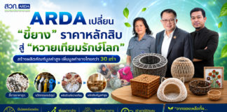 ARDA เปลี่ยน “ขี้ยาง” ราคาหลักสิบ สู่ “หวายเทียมรักษ์โลก” ปั้นสินค้านวัตกรรมสร้างมูลค่าเพิ่มยางพาราไทยกว่า 30 เท่า