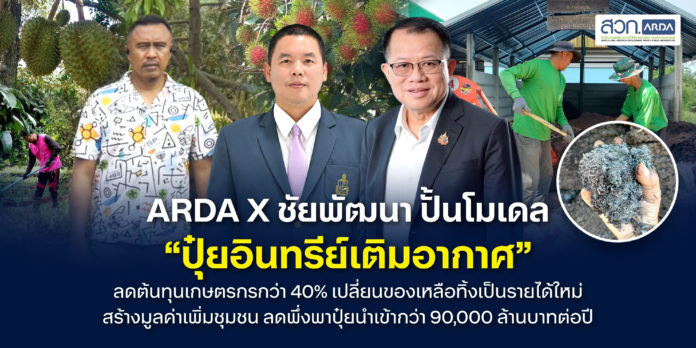 ARDA X ชัยพัฒนา ปั้นโมเดล “ปุ๋ยอินทรีย์เติมอากาศ” ลดต้นทุนเกษตรกรกว่า 40% พลิกของเหลือทิ้งเป็นรายได้ ลดพึ่งพาปุ๋ยนำเข้า 9 หมื่นล้าน ARDA X ชัยพัฒนา ปั้นโมเดล “ปุ๋ยอินทรีย์เติมอากาศ” ลดต้นทุนเกษตรกรกว่า 40% พลิกของเหลือทิ้งเป็นรายได้ ลดพึ่งพาปุ๋ยนำเข้า 9 หมื่นล้าน