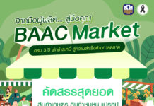 ธ.ก.ส. ชวนร่วมซื้อ ช้อป ชิม ในงาน BAAC Market “ครบ 3 ปี พักชำระหนี้ สู่ความสำเร็จด้านการตลาด” รวมสินค้าเกษตรพรีเมียมจากลูกค้าในโครงการส่งตรงถึงผู้บริโภค 3 – 4 ก.ย. 69 .ก.ส. ชวนร่วมซื้อ ช้อป ชิม ในงาน BAAC Market “ครบ 3 ปี พักชำระหนี้ สู่ความสำเร็จด้านการตลาด” รวมสินค้าเกษตรพรีเมียมจากลูกค้าในโครงการส่งตรงถึงผู้บริโภค 3 – 4 ก.ย. 69