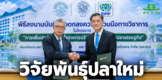 คณะประมง มก. ร่วมมือกับซีพีเอฟ วิจัยปรับปรุงพันธุ์สัตว์น้ำเพิ่มขีดแข่งขันเกษตรกรไทย คณะประมง มก. ร่วมมือกับซีพีเอฟ วิจัยปรับปรุงพันธุ์สัตว์น้ำเพิ่มขีดแข่งขันเกษตรกรไทย