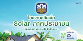 ธ.ก.ส. จัดสินเชื่อ Solar ภาคประชาชน ตามนโยบายรัฐบาล ดอกเบี้ย 2.50% ต่อปี ลดรายจ่าย เพิ่มรายได้ให้เกษตรกรอย่างยั่งยืน